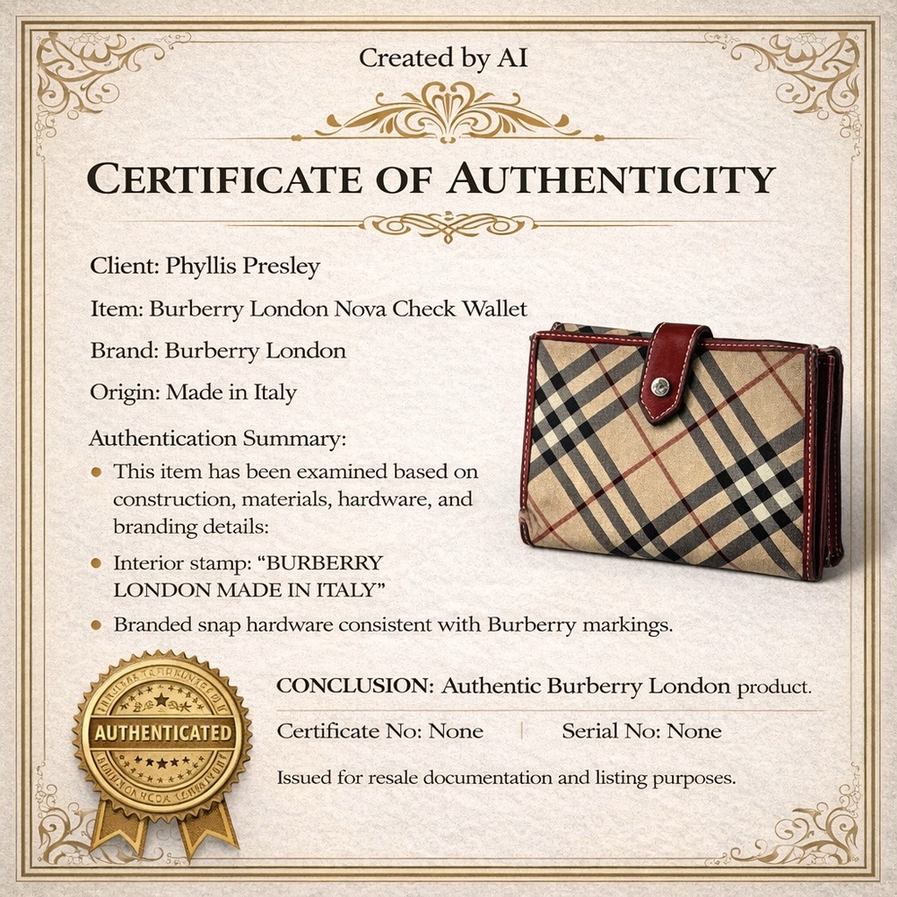 Burberry London Nova Check Red Leather Snap Wallet - Picture 2 of 8